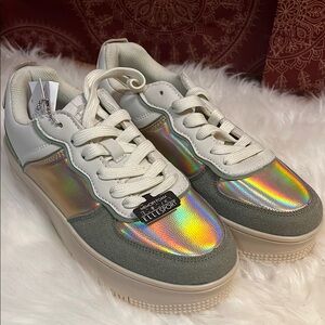 Holographic and Green Sneakers